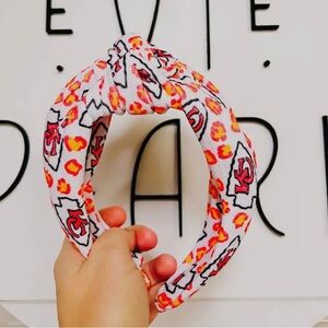 White Cheetah KC Chiefs Headband - Kansas City